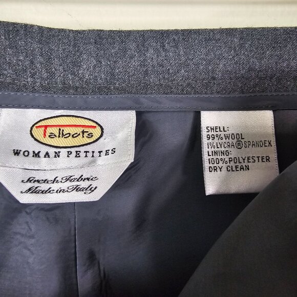Talbots Classic Fit Wool Gray Dress Pants 16W Petite Neutral Quiet Luxury Office - Picture 5 of 11